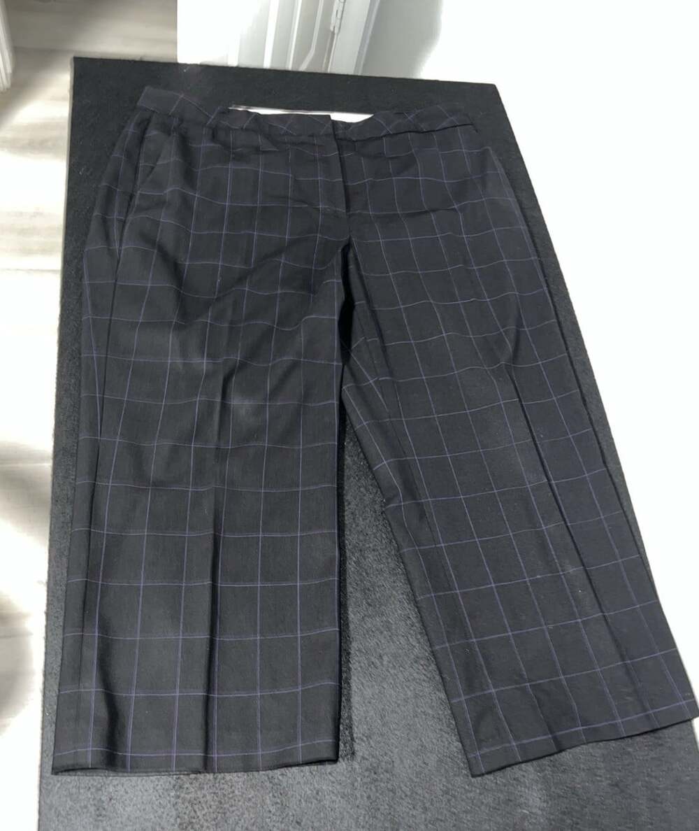 Michael Kors Dress Pants Black Purple Stripes Sz 14